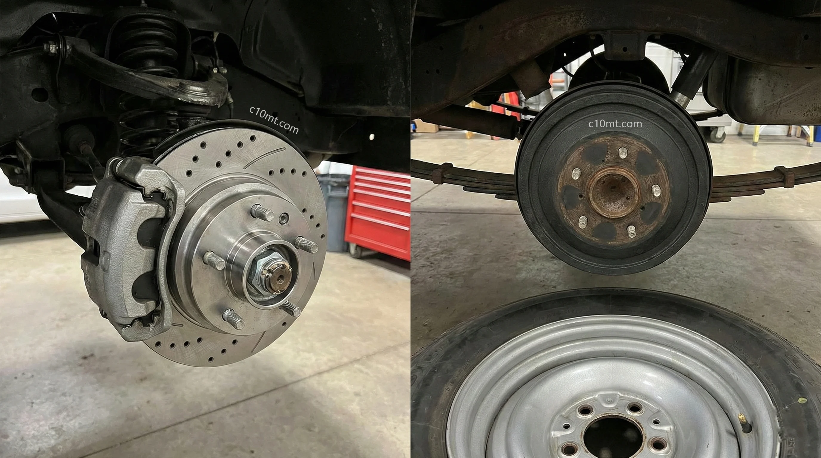 Technical comparison of 1971-1972 Chevy C10 factory disc brakes and 5-lug wheel bolt pattern